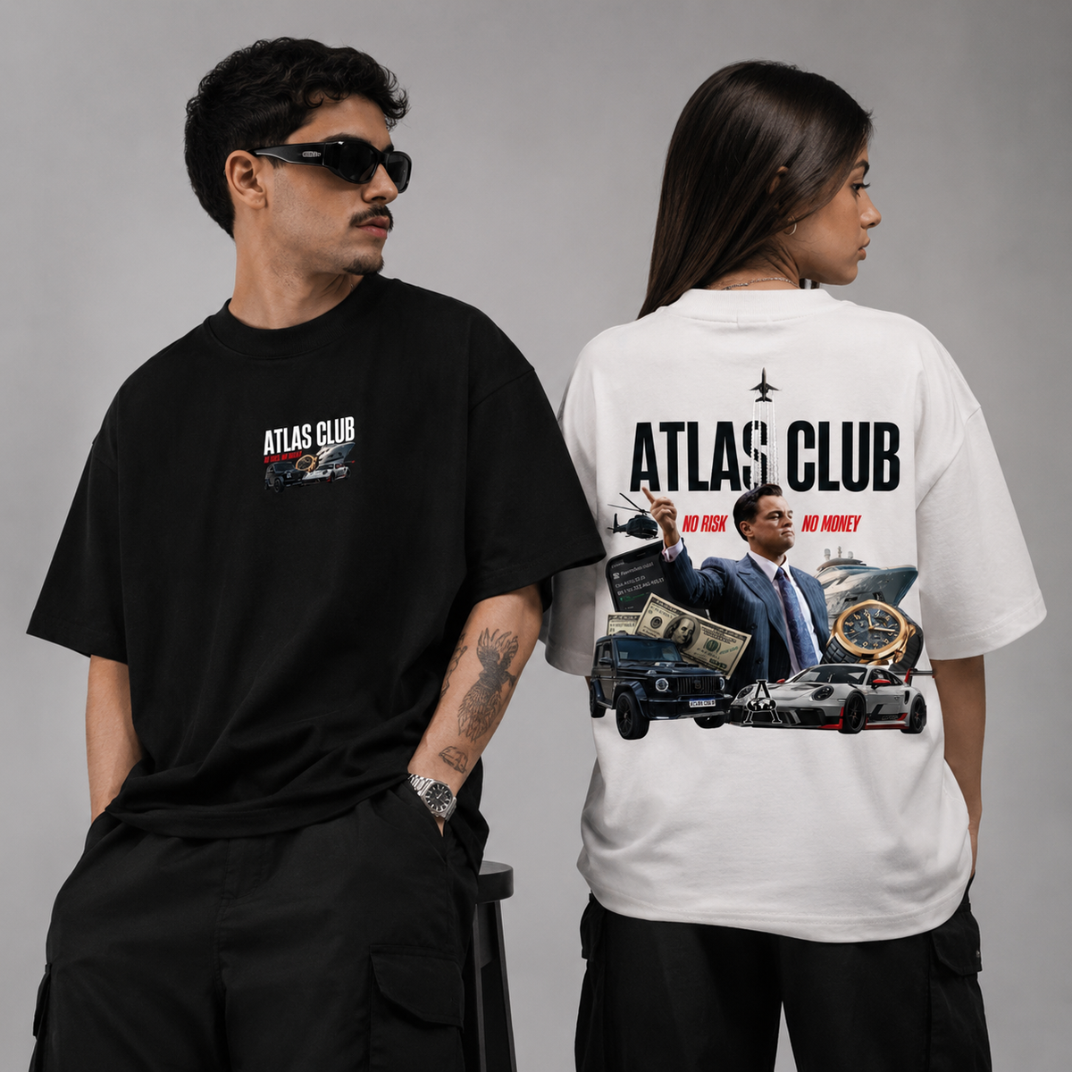 Camiseta Oversized NO RISK, NO MONEY